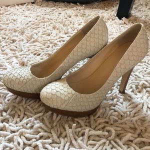 Calvin Klein “fish scale” ivory pump